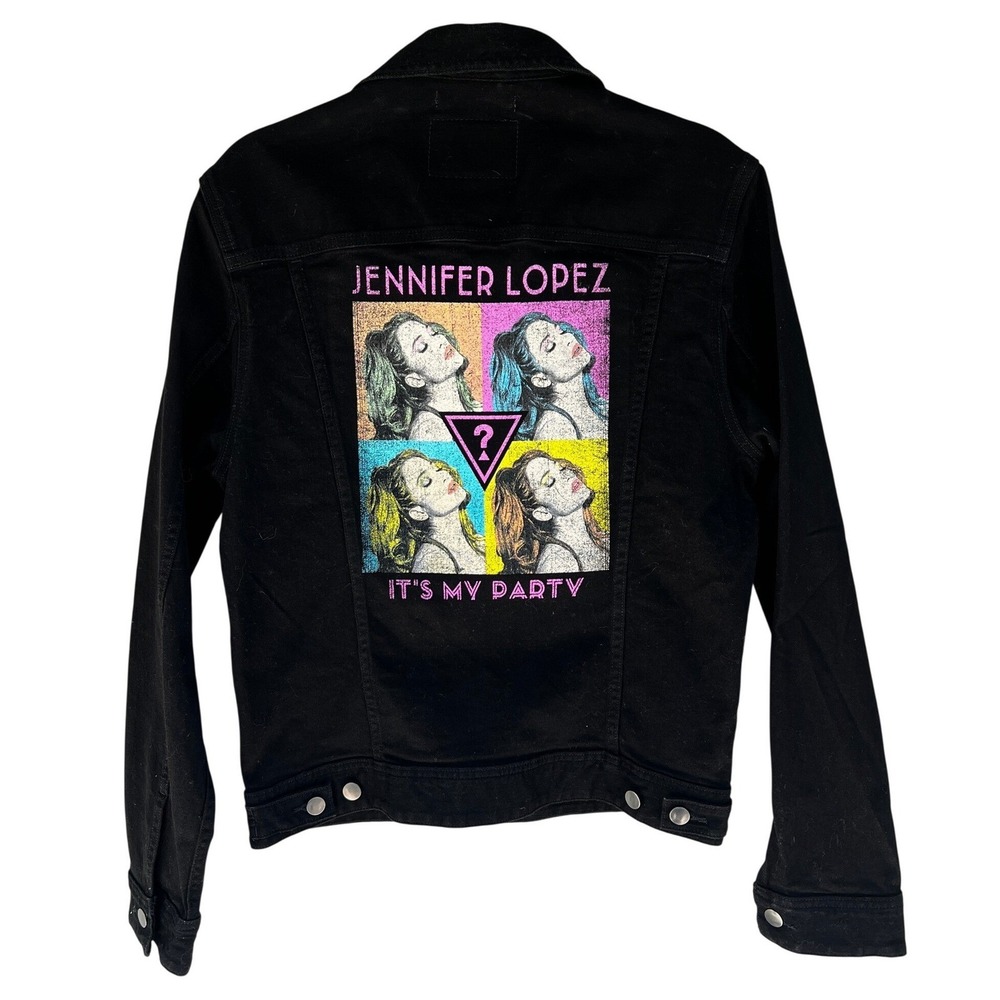 GUESS Dillon Jacket Black Denim Jennifer Lopez Its My Party Tour‎ Womens Small